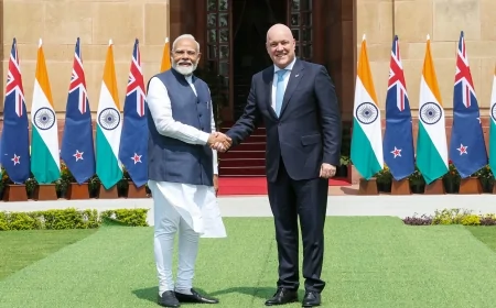भारत–न्यूजीलैंड के बीच ऐतिहासिक FTA पर सहमति, व्यापार और निवेश को मिलेगी नई रफ्तार